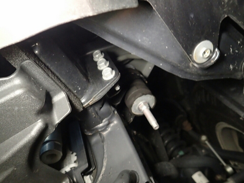 The infamous 3 frame rail bolts that need to be removed and reused to hold the brackets in place.