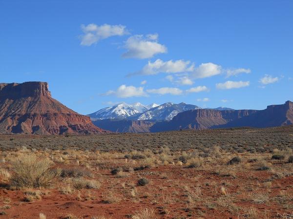 The LaSal Mts. in the distance--desert and snow-capped mountains in the same incredible location!