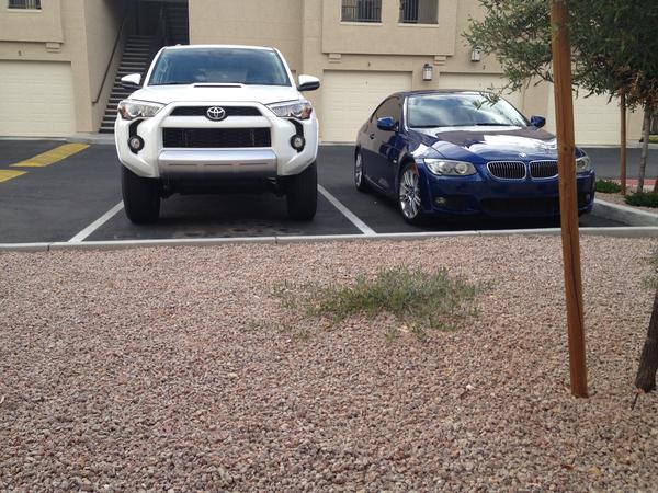 The old ride next to the new one.