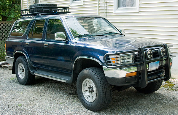 The truck didn't come with a spare tire & I'm not a big fan of under vehicle spares. So I purchased a used rim & tire & mounted it up on my roof rack 