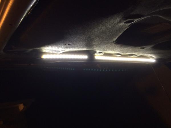 The under the hood strip illuminated.