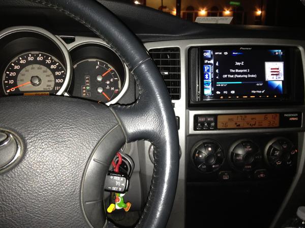 This is the first thing I did to my 4Runner. I installed my Pioneer avic Z120BT with steering wheel control.