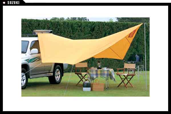 This is what the side tarp looks like when in use