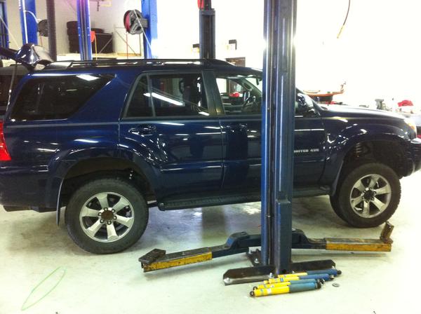 This shows the toytec lift in the front with just the GX470 kit in the rear.
