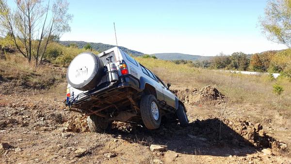 Tire in the air!