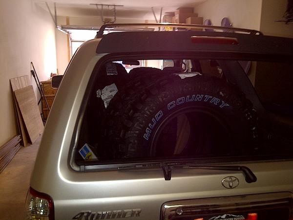 Tires loaded in and ready for mounting.