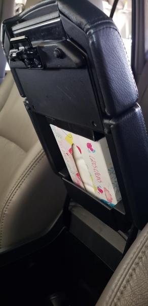 Tissue box in center console