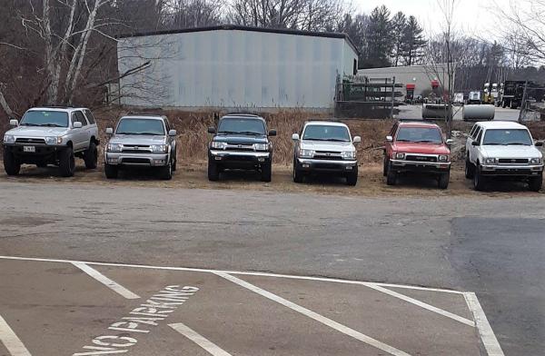Toyotas: 98, 02, 01, 02, 90 4Runners, 92 pickup (they all have aftermarket cats or they've already been stolen, so don't bother)