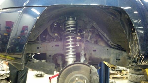 Toytec ultimate front coilover with the silver Eibach springs.
