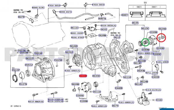 Transfer Case and Extension Housing Diagram