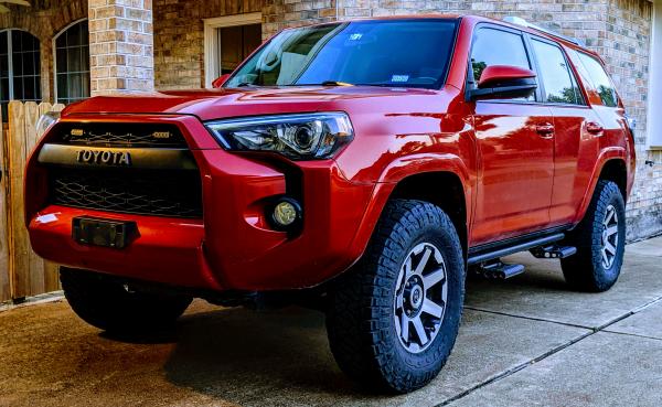 TRD Pro clone grill and grill mounted strobes for work