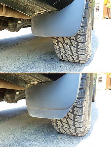 Trimmed ridiculous mud flaps.
