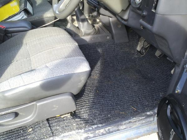 Truck has been recarpeted with black marine carpet for when water gets in the cab haha!@