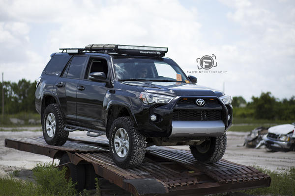 trying to balance the rig on the seesaw at Lazy Springs Off Road Park in Florida