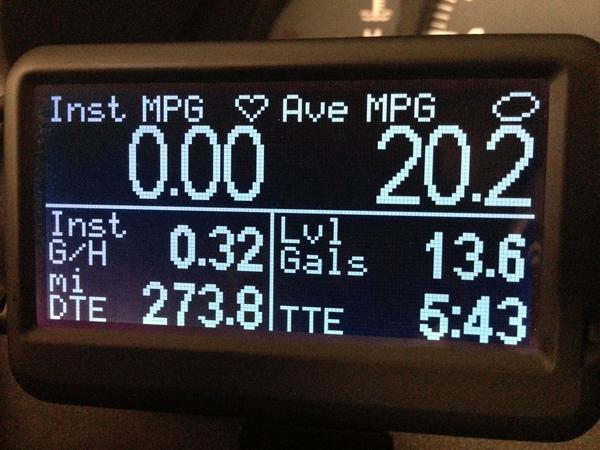 UltraGauge. Still waiting on the Yellowbox to see if this is my actual hwy mileage. I came up with 19.1 with the GPS and a calculator.