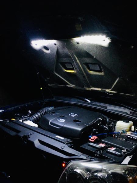 Under hood LEDs for working on truck at night
