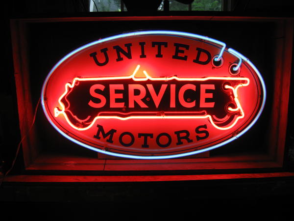 United Service Motors double neon, 36"