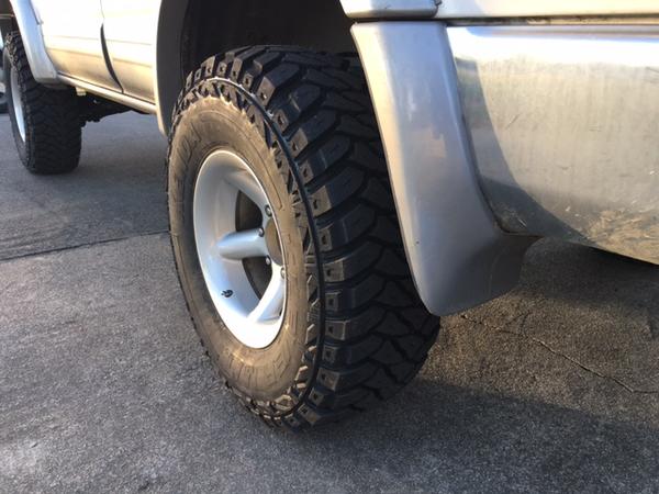 up close of new tires and wheels (used)