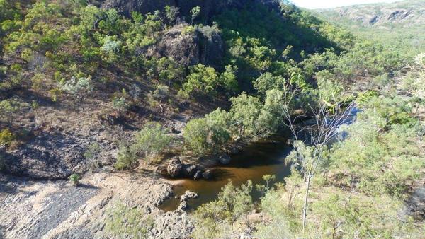 View from bluff above our camp at the gorge entrance