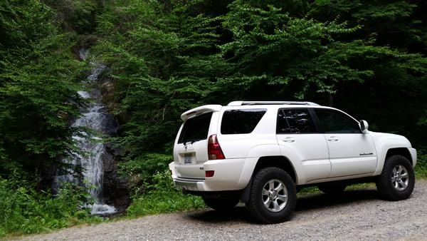 Waterfall in Big Ivy (or Coleman Boundary) in Pisgah National Forest, West of Mt. Mitchell, pure water from the Great Craggy Mountains