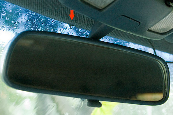 We have a leak! Top of my windshield drips all over my center console when it rains.