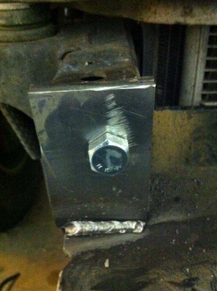 Welded this plate only to the winch plate and bolted it to the mounting plate on the frame rail.