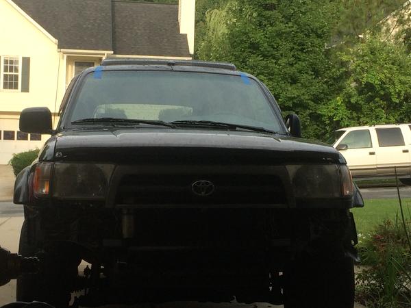 What it looked like with the headlights and grill on