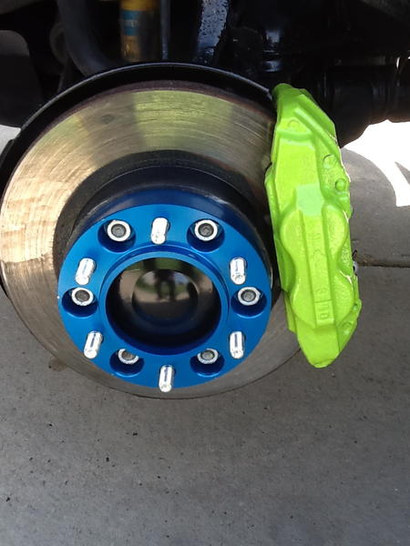 Wheel spacer and painted caliper