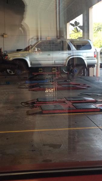 When I was getting new rims put on :-)