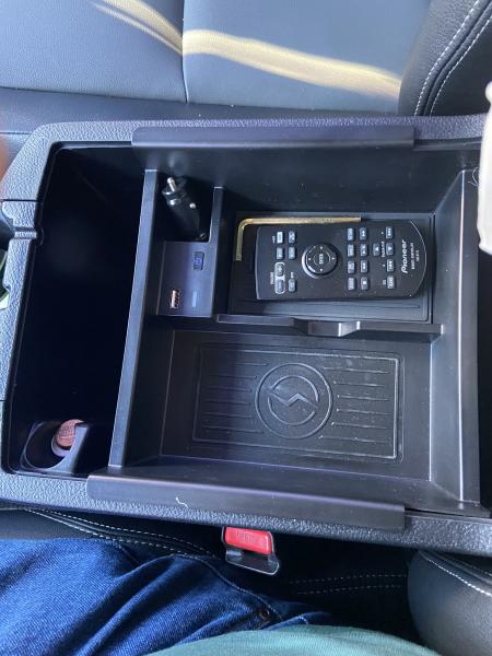 Wireless charger in center console