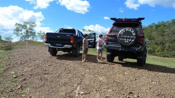 With my friend and his hilux ute