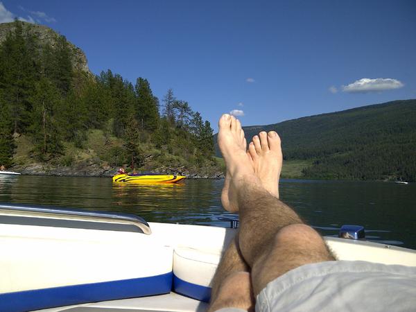 working hard on the boat...