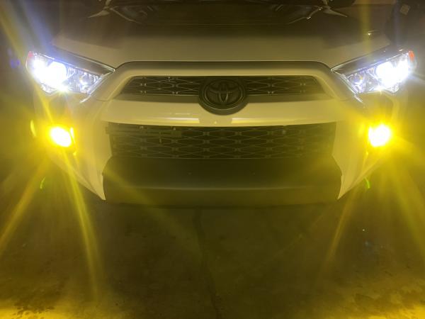 Wrapped front valance in matte black 3M vinyl.

LED bulb upgrades in low, high, DRL, and switchback fogs (amber/white)