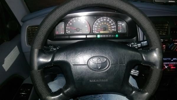Wrapped steering wheel.