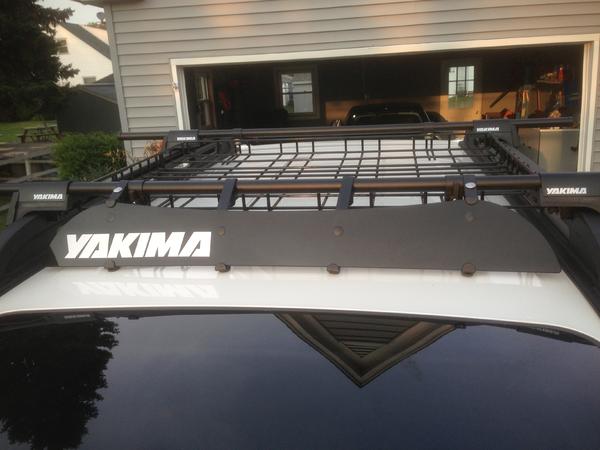Yakima Railgrabs with 58" cross bars, 38" fairing and basketcase