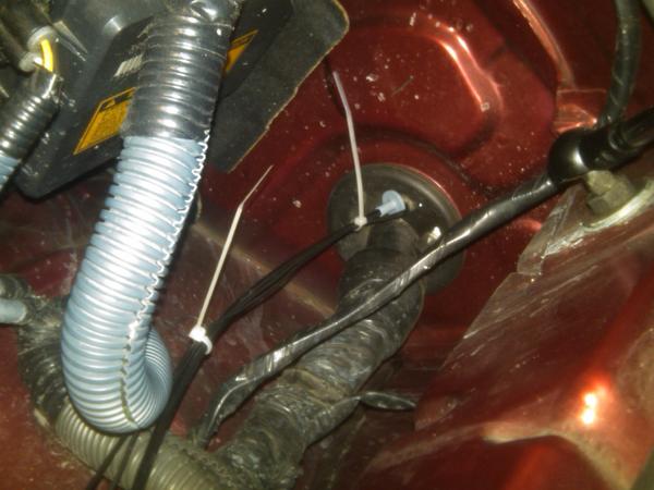 Zip tie the wires to the harness to keep them tidy and in one place